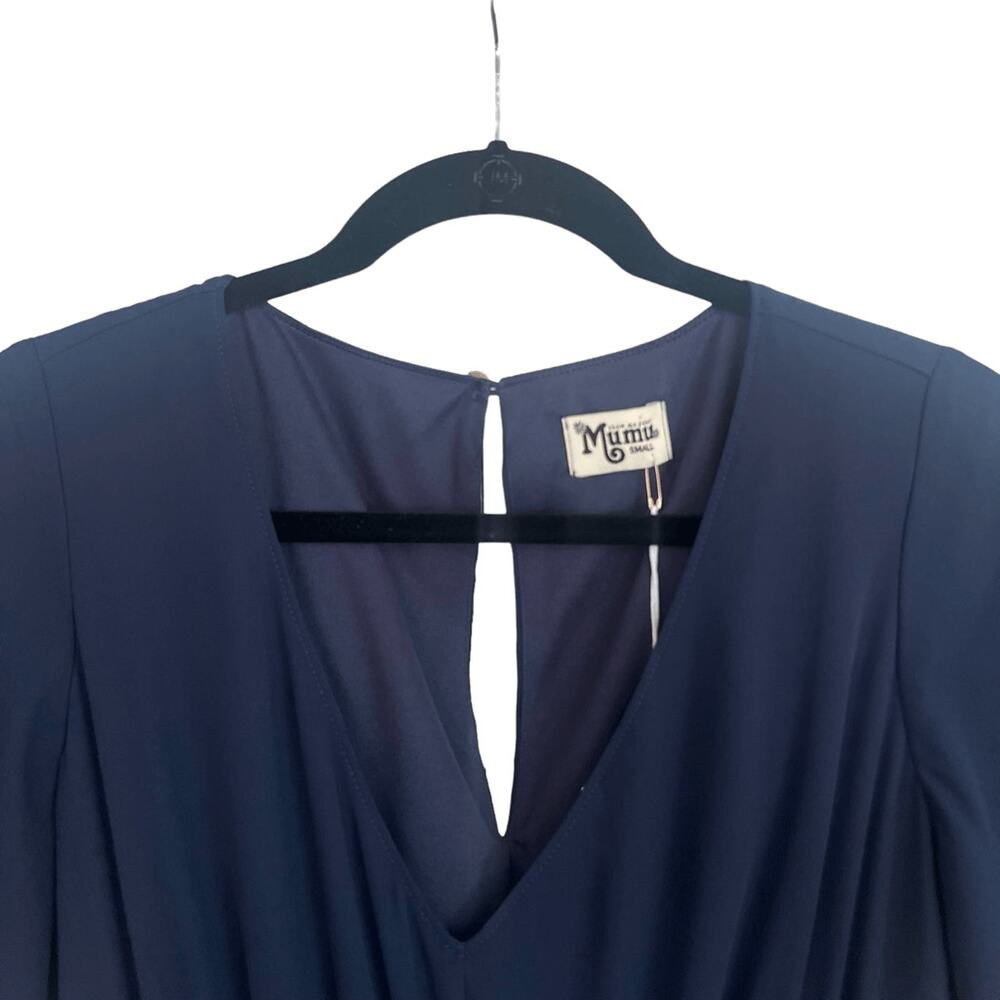 NWT Show Me Your MuMu Emily Empire Maxi Dress Navy Blue Sz S - Picture 5 of 9